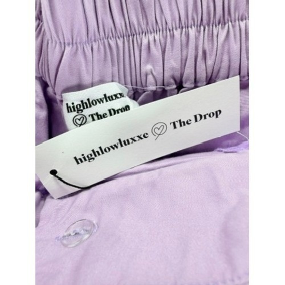 NEW The Drop Purple Pleated Wide Leg Pants High Rise Size M - Picture 6 of 10